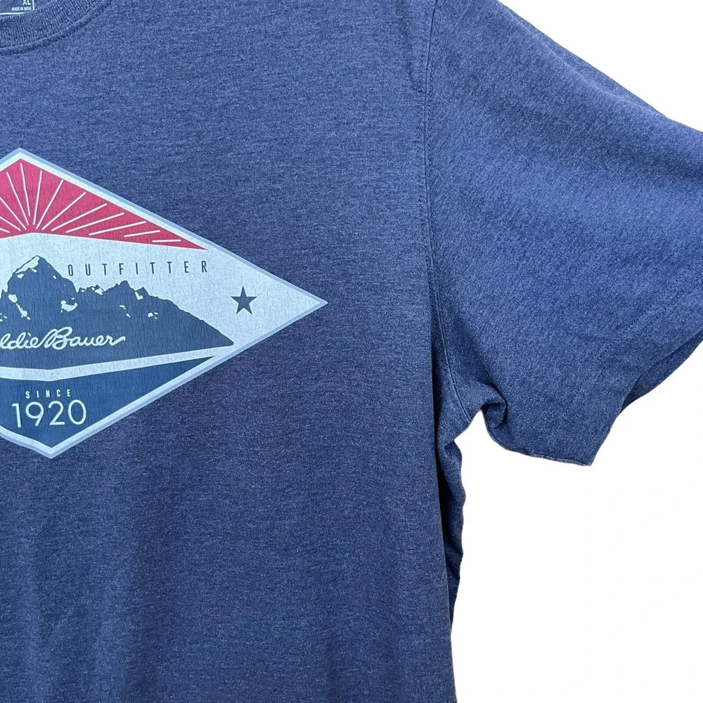 Eddie Bauer TShirt Adult XL Blue Expedition Outfitter Mountain Graphic Camping